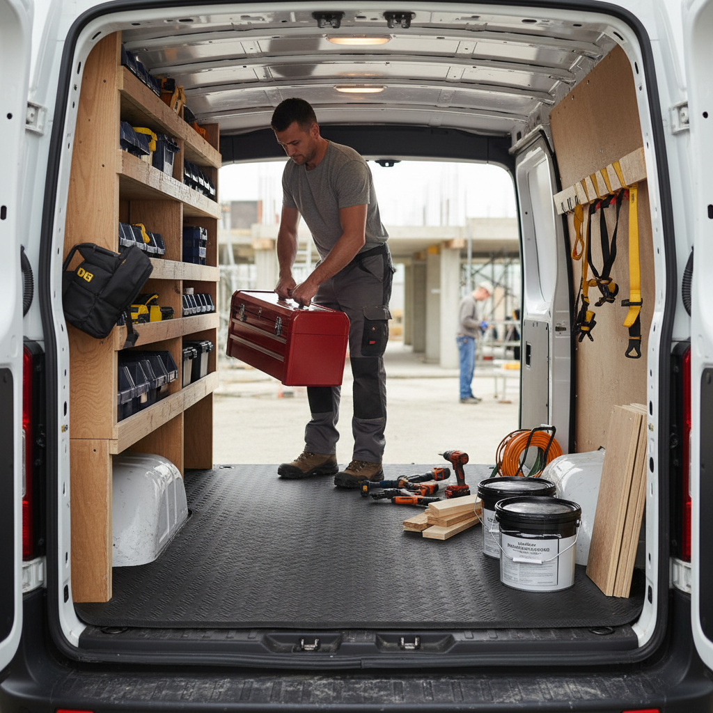 Premium Eco Deckplate Style Recycled Rubber Van Lining Mat for Heavy Duty Protection and Slip Resistance