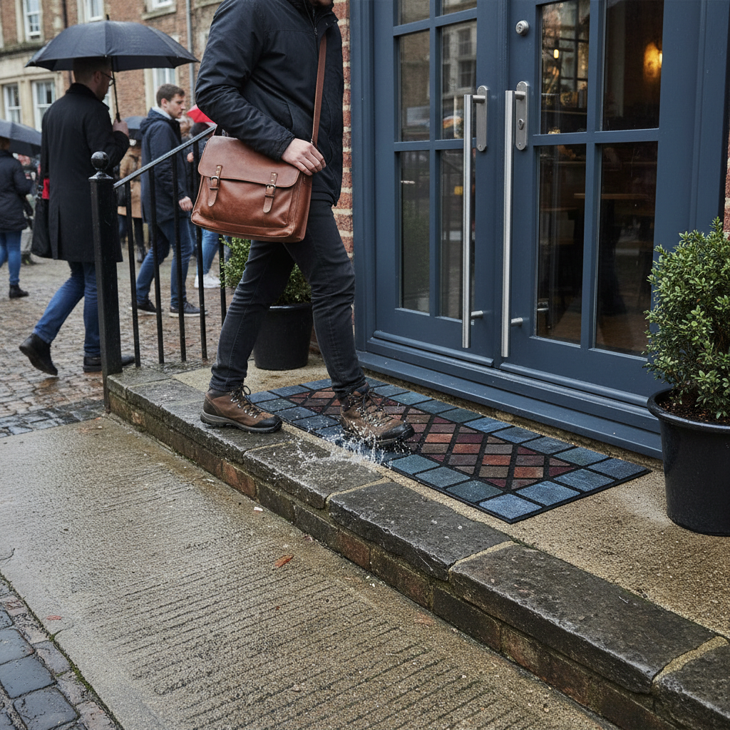 Premium Eco-Friendly Rubber Step Mat - Heavy Duty 75cm x 25cm for Indoor and Outdoor Use