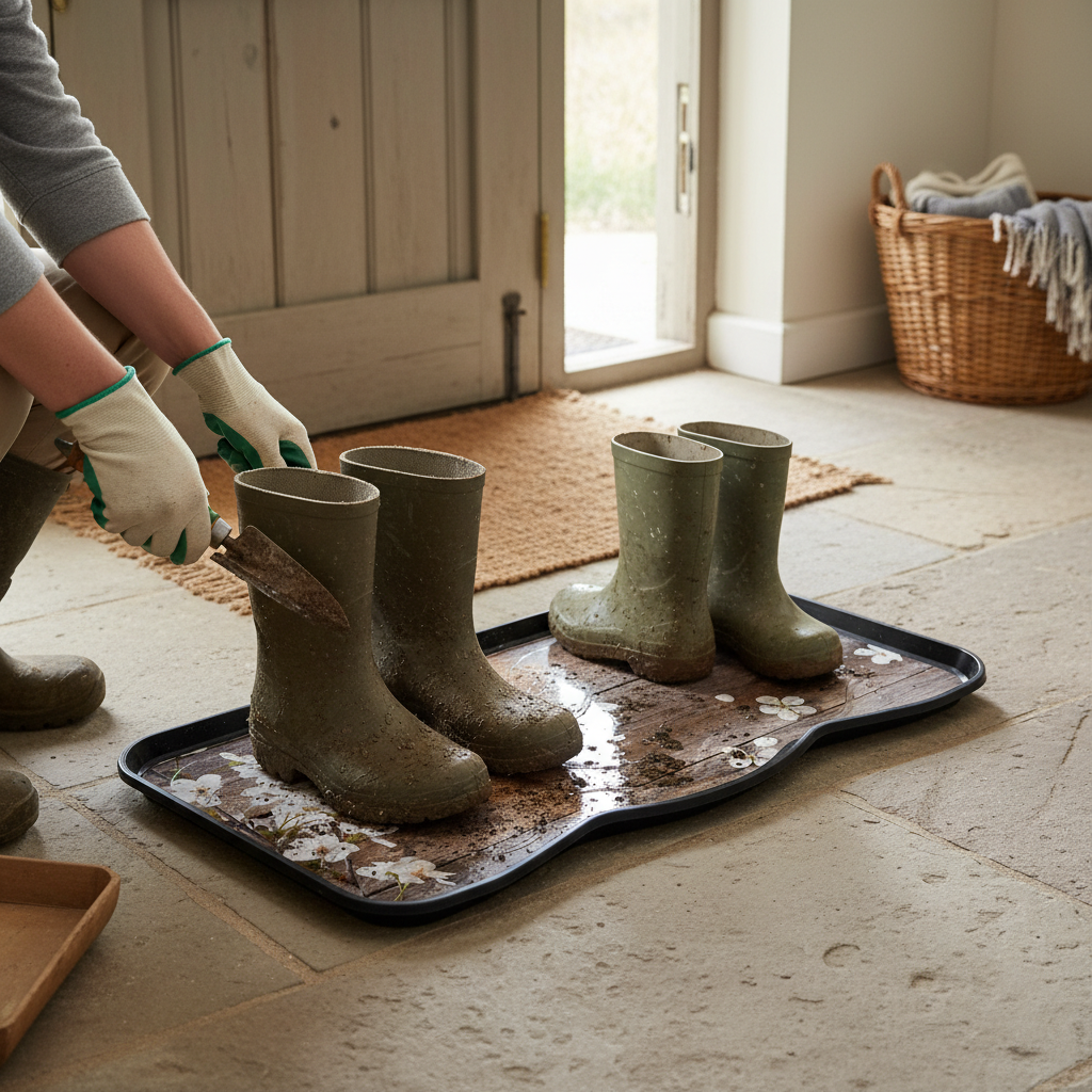 Premium Multi-Purpose Boot Tray for Shoes and Wellies - Stylish Designs and Durable Plastic, Perfect for Indoor and Outdoor Use