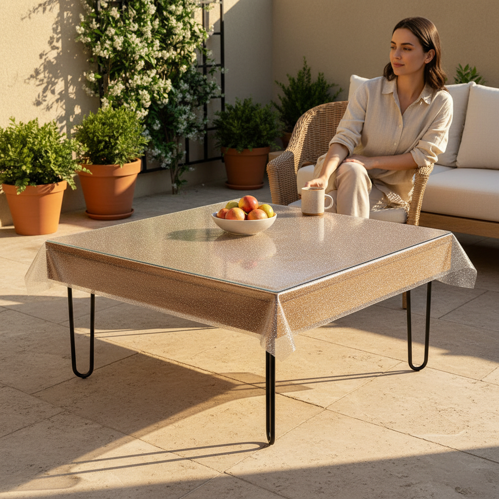 Premium Heavy Duty Frosted PVC Table Cover - 2mm Thick, Custom Sizes Available for Versatile Protection