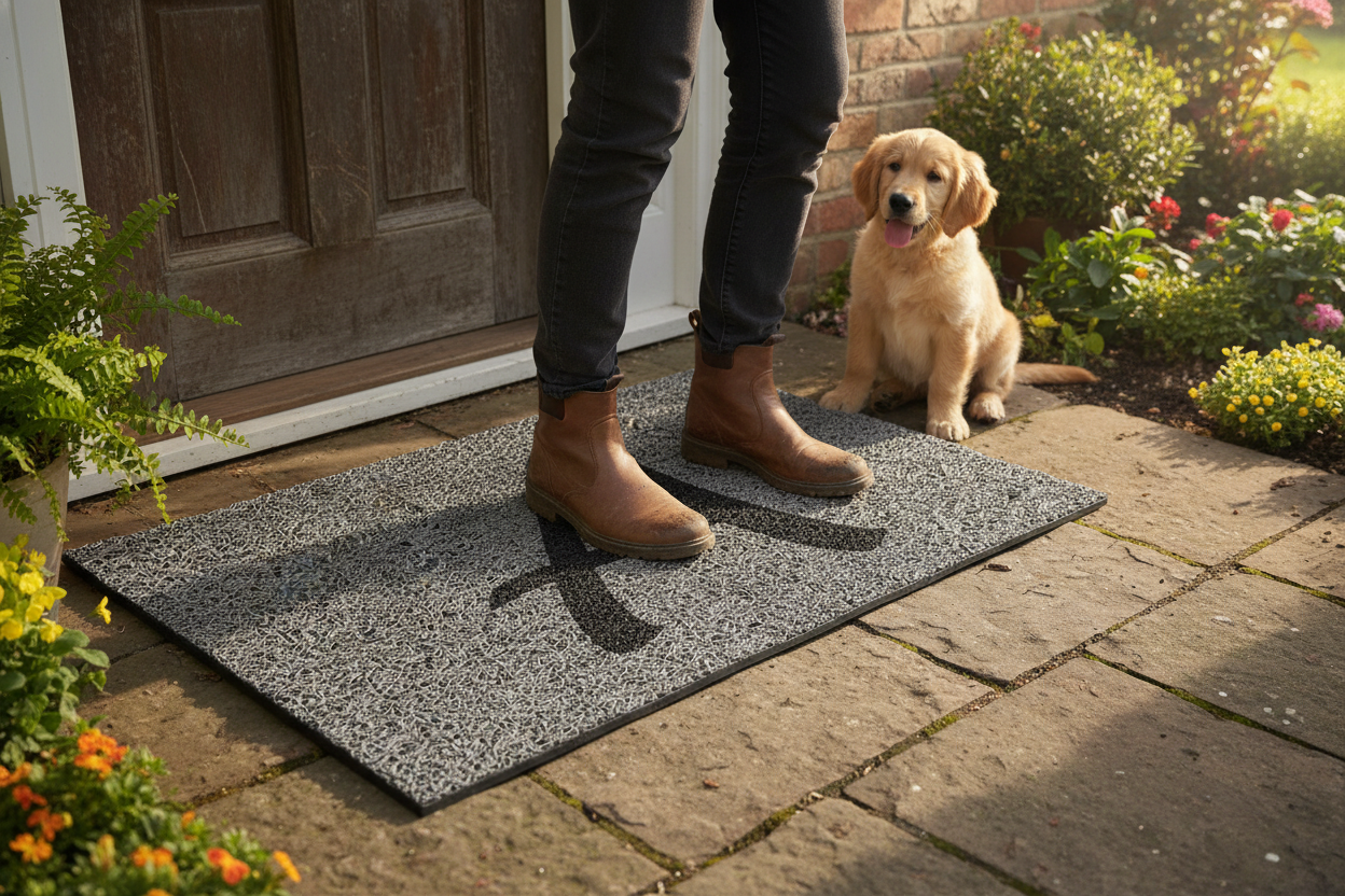 Premium Personalised Monogrammed Initial Letter Doormat 60 x 40cm - Durable PVC Vinyl for Indoor & Outdoor Use