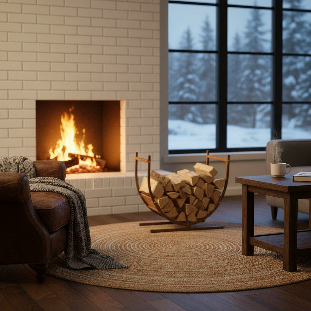 Premium Heavy Duty Metal Firewood Log Holder with Spacious Design, Durable Steel Construction, and Easy Assembly for Indoor and Outdoor Use