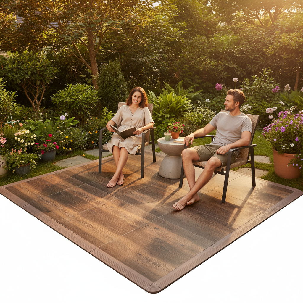 Premium Portable Modular Wooden Effect Floor Kit - Large 46cm x 46cm Tiles with Easy Installation and Customization