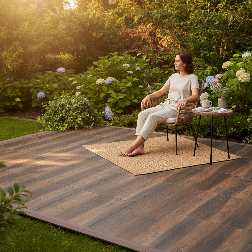 Premium Portable Modular Wooden Effect Floor Kit - Large 46cm x 46cm Tiles with Easy Installation and Customization