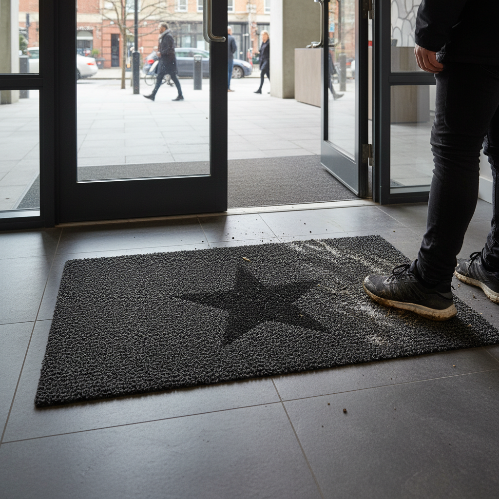 Premium Durable Inlay Doormat with STAR Pattern for High-Traffic Areas - Easy Maintenance and Customizable Sizes