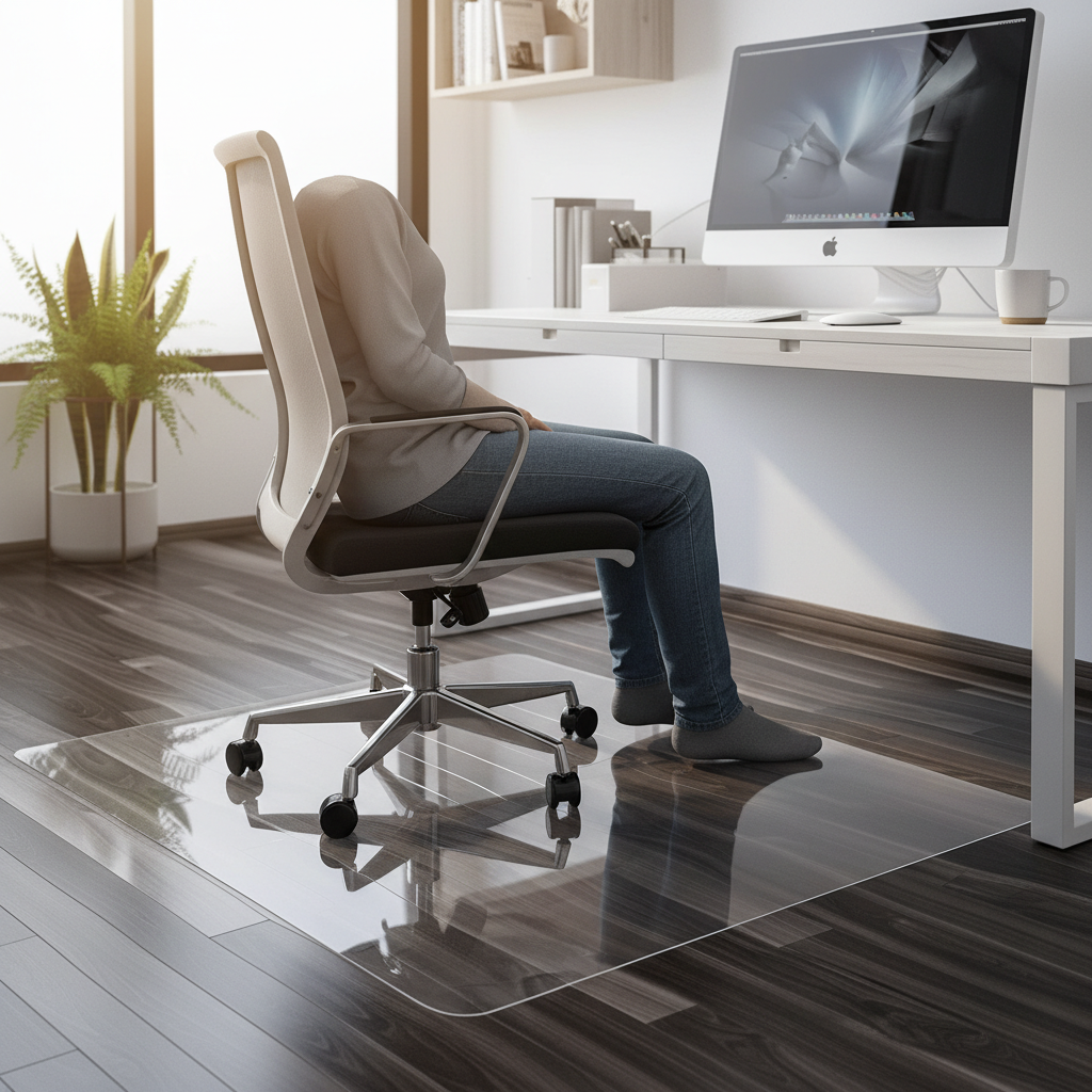 Premium Chair Mat for Hard Floors - 114x120cm, 2mm Thick, Durable PVC with Transparent and Frosted Finishes