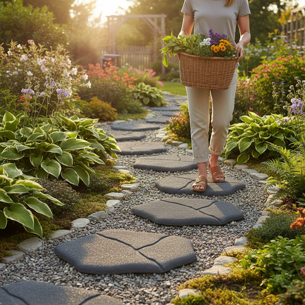 Premium Eco-Friendly Garden Stepping Stones - Durable, Non-Slip, Weatherproof Walkway Stones for Sustainable Outdoor Spaces
