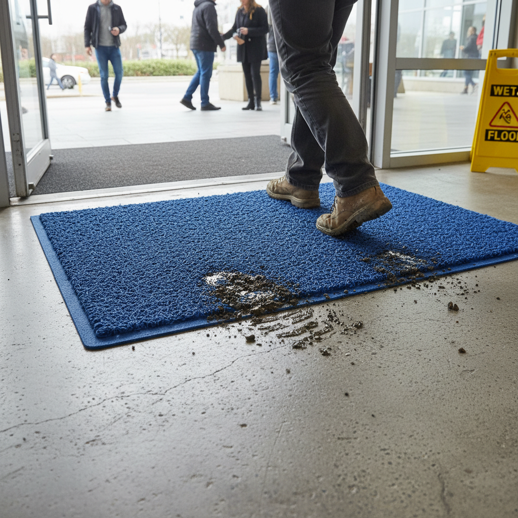 Premium Indoor Spaghetti Doormat in Blue - Non-Slip, Easy to Clean, Fading & Stain Resistant with Multiple Size Options