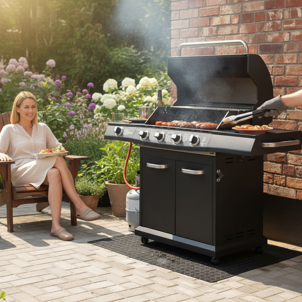 Premium Heavy Duty Eco-Friendly BBQ Floor Protection Mat - 120cm x 80cm, Durable and Heat-Resistant for Indoor and Outdoor Use