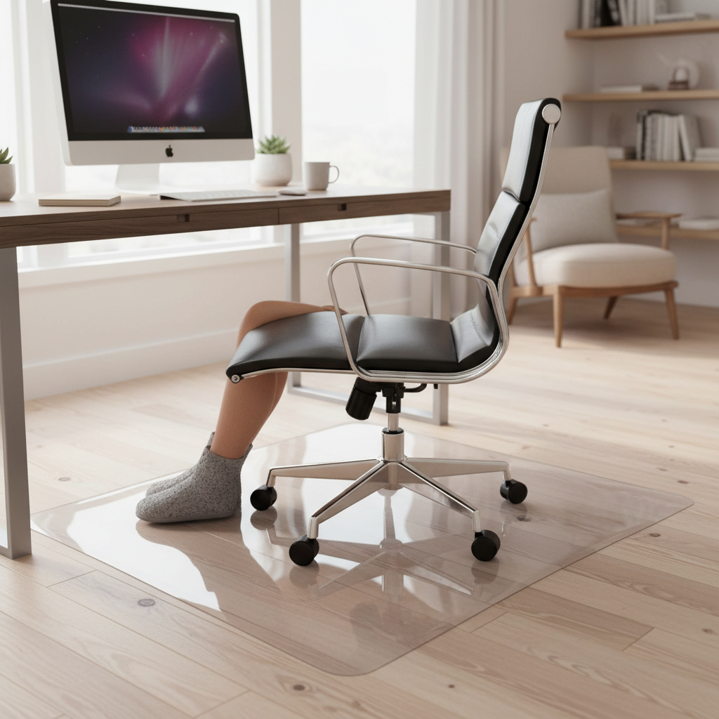 Premium Chair Mat for Hard Floors 90x120cm - Durable PVC, 2mm Thickness with Transparent and Frosted Finish
