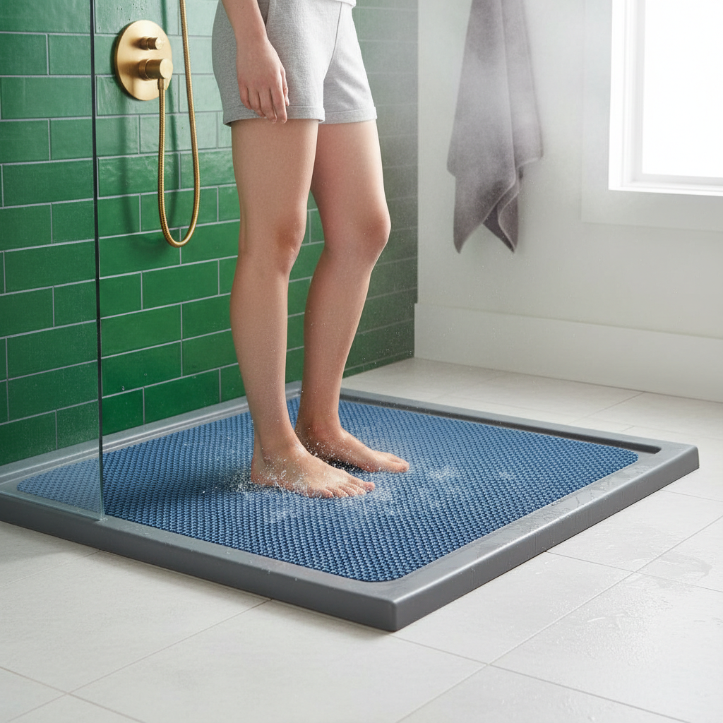 Premium Reversible Dual-Colour Anti-Slip Shower Mat - Square Design Available in Various Sizes and Colors