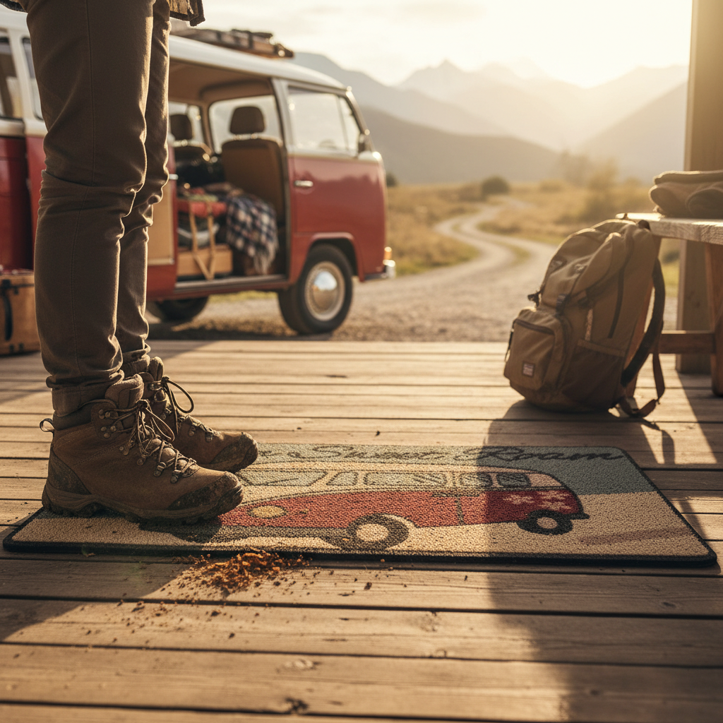 Premium Durable Door Mat with UV LED Printed Graphics, Efficient Shoe Scraper, Indoor and Outdoor Use - 75 x 44cm