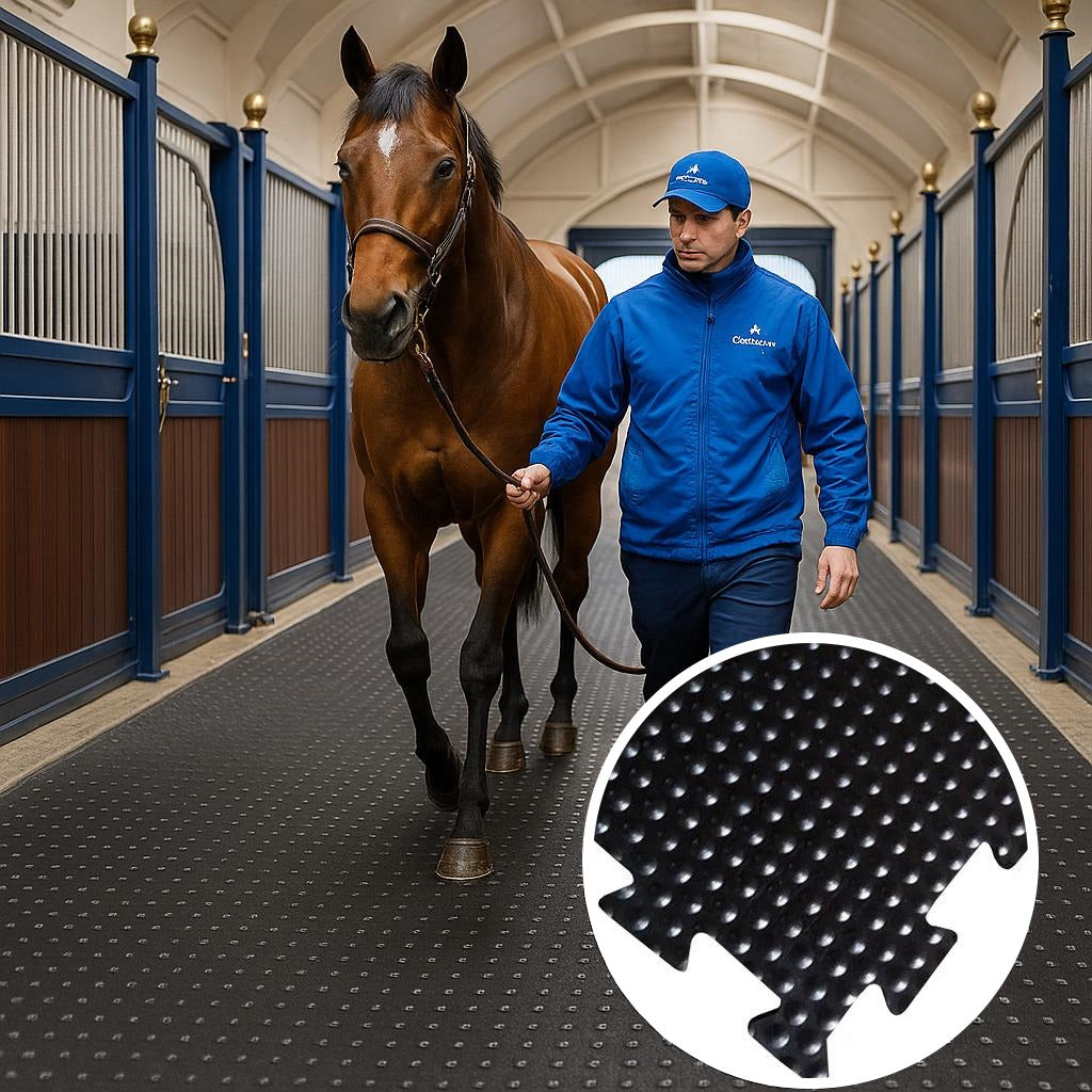 Interlocking Rubber Horse Stable Mats 6ft x 4ft x 18mm – image 1 of 5