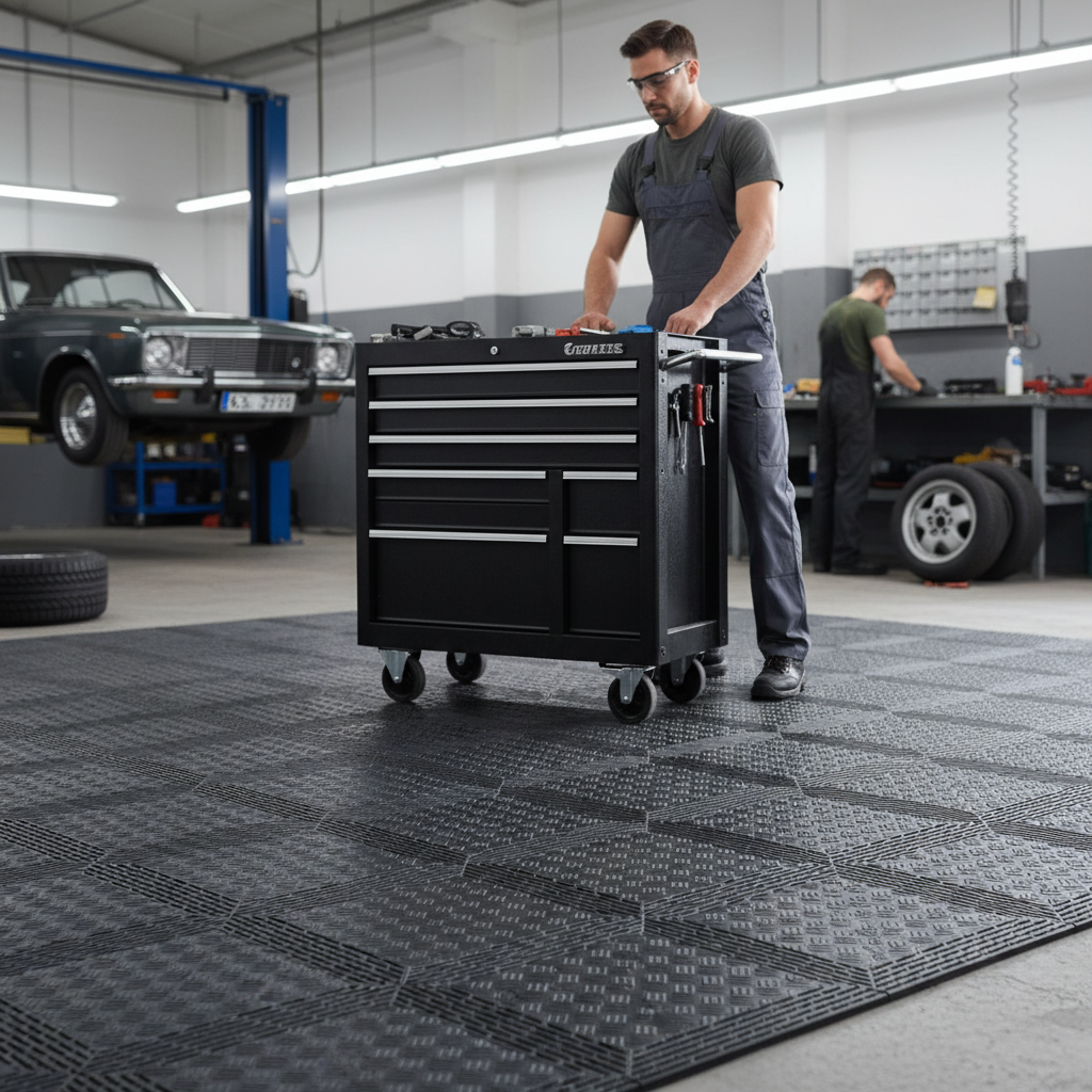 Premium Modular Interlocking Solid Floor Tiles - Durable Polypropylene with Quick Installation and High Resistance for Commercial Use