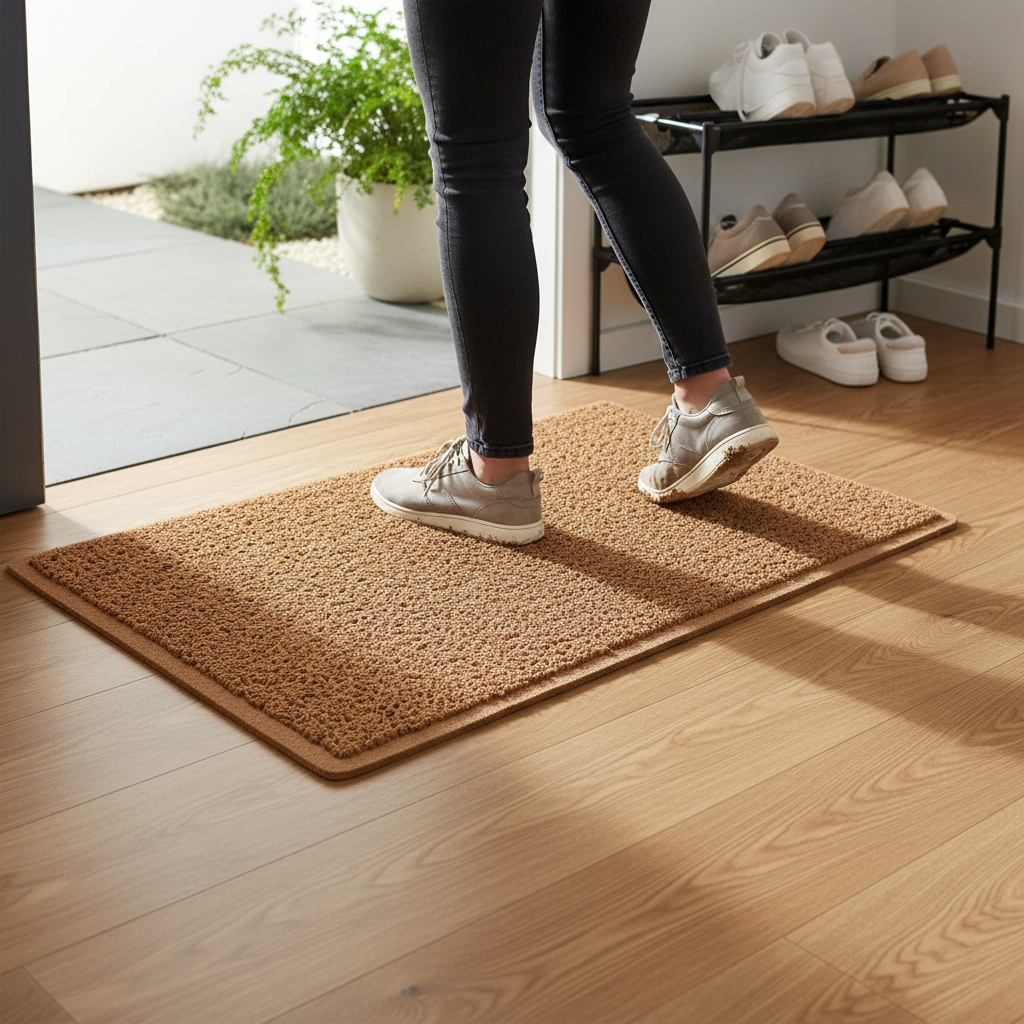 Premium Indoor Spaghetti Doormat - Beige, Non-Slip, Easy to Clean, Multiple Sizes for Home Entryways