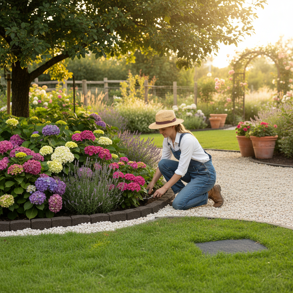 Premium Recycled Rubber Roman Stone Garden Border 1.2m - Flexible, Durable, Eco-Friendly Edging Solution