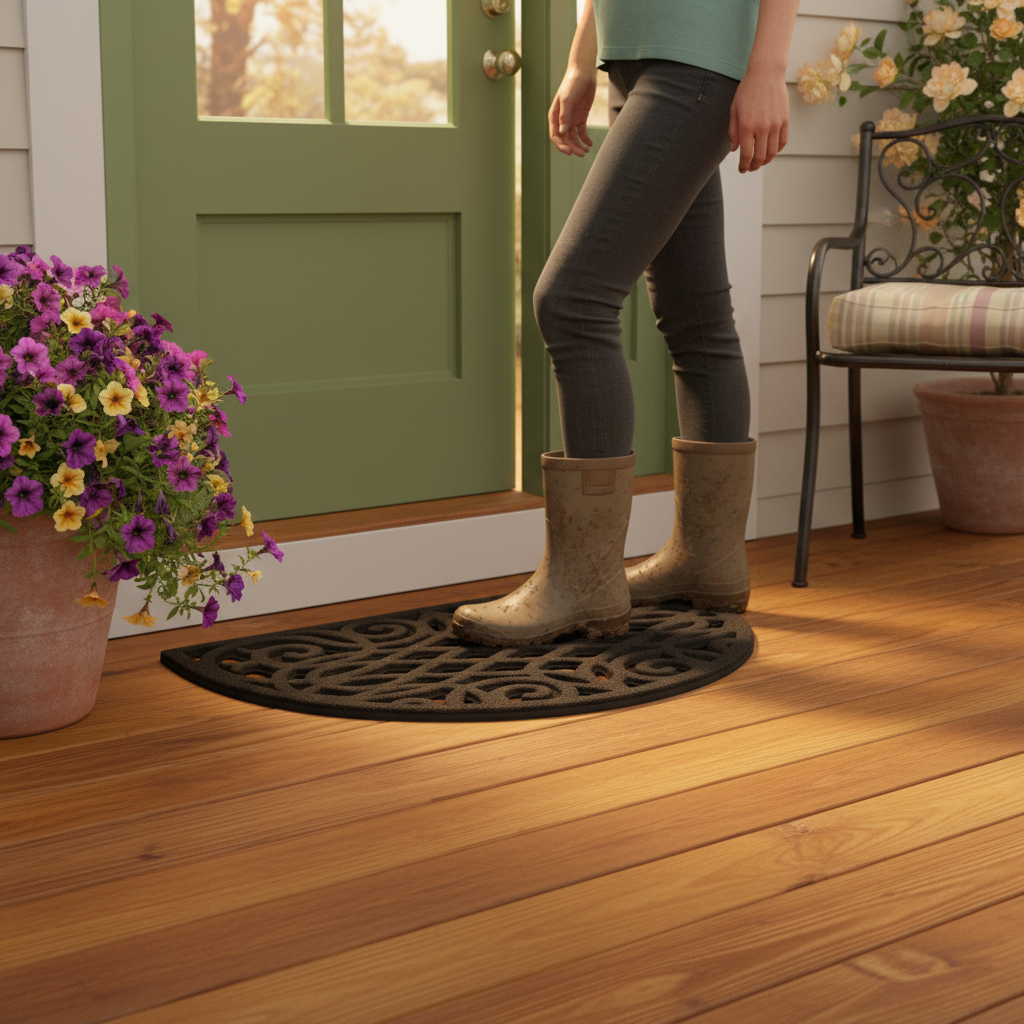 Premium Victorian Style Eco Halfmoon Outdoor Doormat - Durable, Eco-Friendly Design with Superior Functionality for Indoor and Outdoor Use