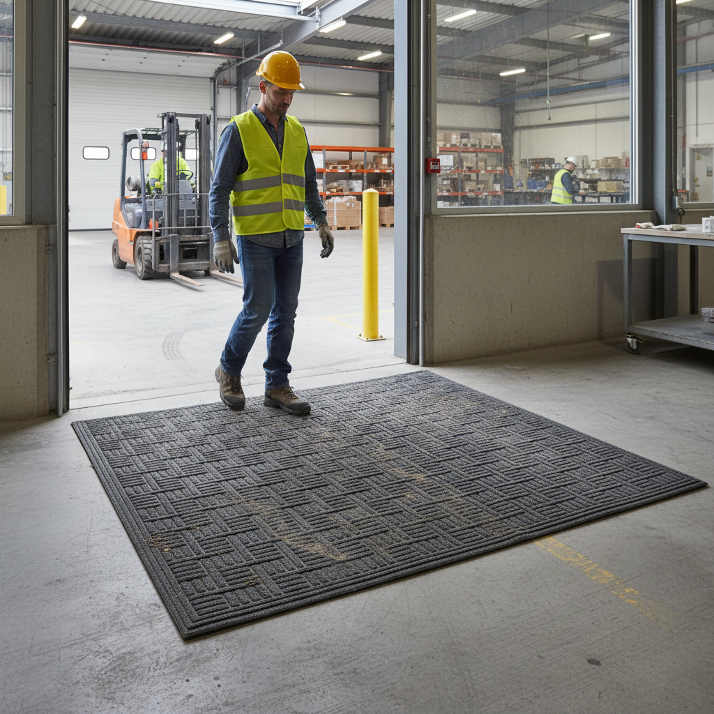 Heavy Duty Eco-Friendly Rubber Safety Entrance Mat 150cm x 90cm for Commercial Use