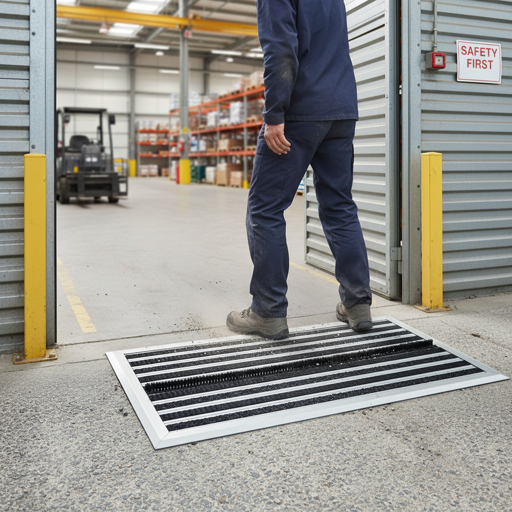 Premium Aluminium Door Mat with Coarse-Fibre Inserts and Non-Slip Base for Heavy Foot Traffic