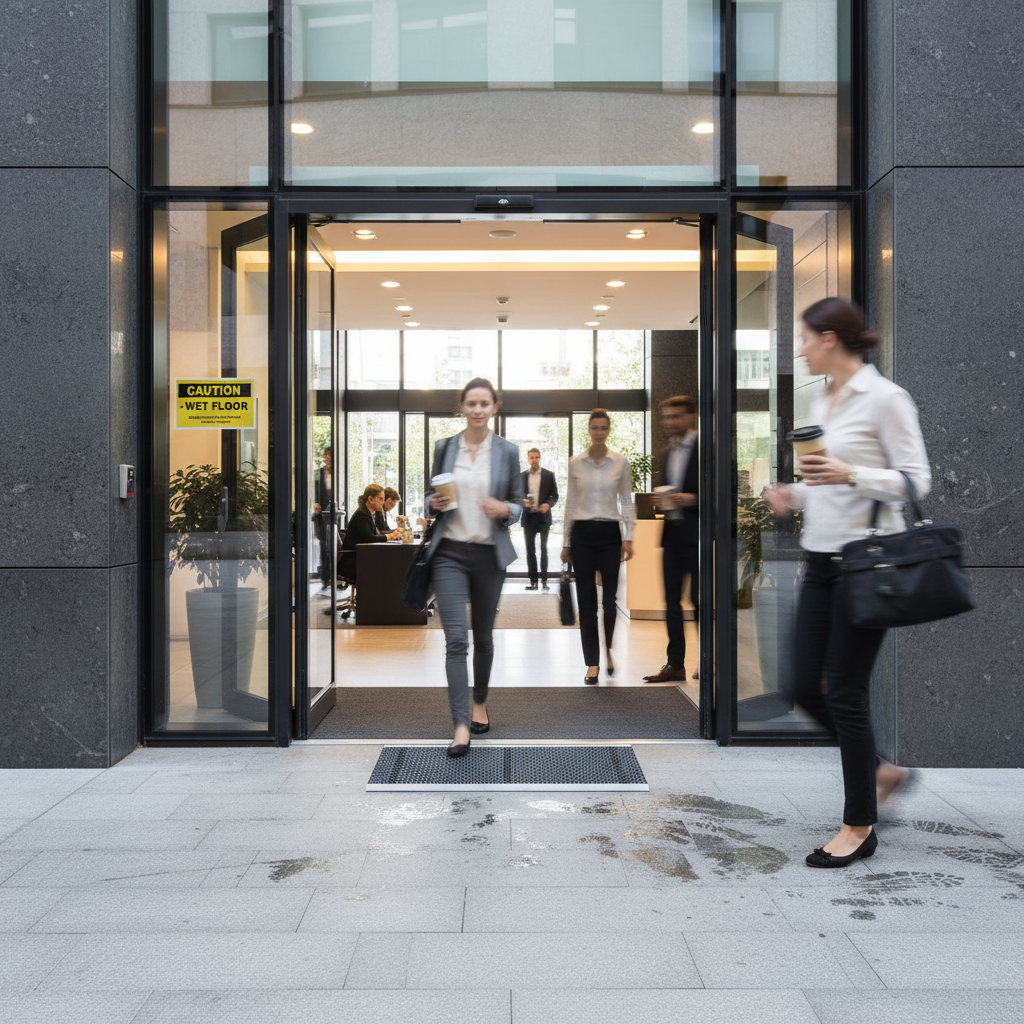 Premium Heavy Duty Aluminium Door Mat with Non-Slip Base and Coarse-Fibre Inserts for Indoor and Outdoor Use - 60x40cm