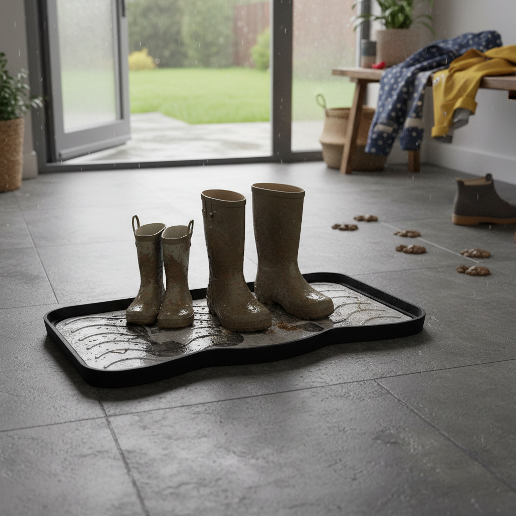 Premium Multi-Purpose Boot Tray with Unique Designs for All Weather Use - Durable Plastic, Easy to Clean, 75cm x 38cm x 3cm