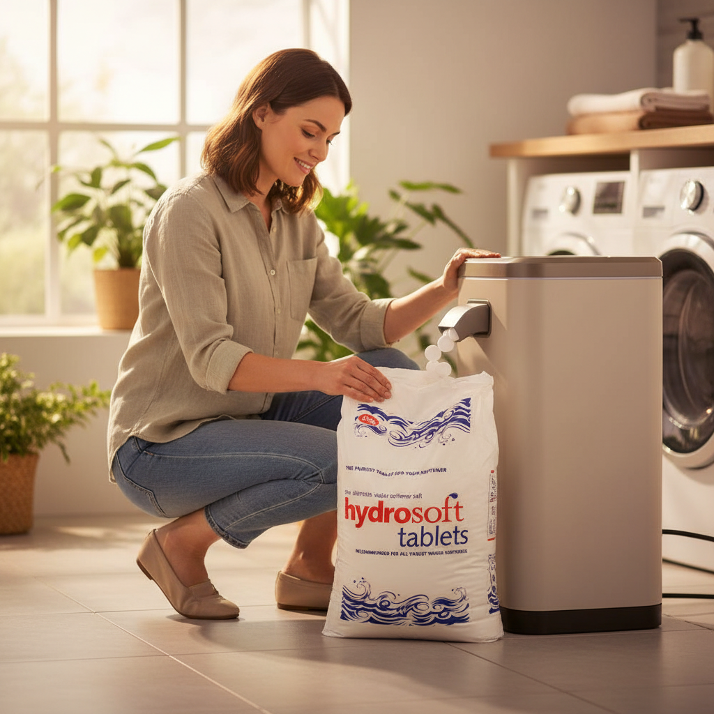 Premium Water Softening Salt Tablets 25kg - 99.9% Pure Food-Grade for Dishwashers, Water Heaters, and Washing Machines