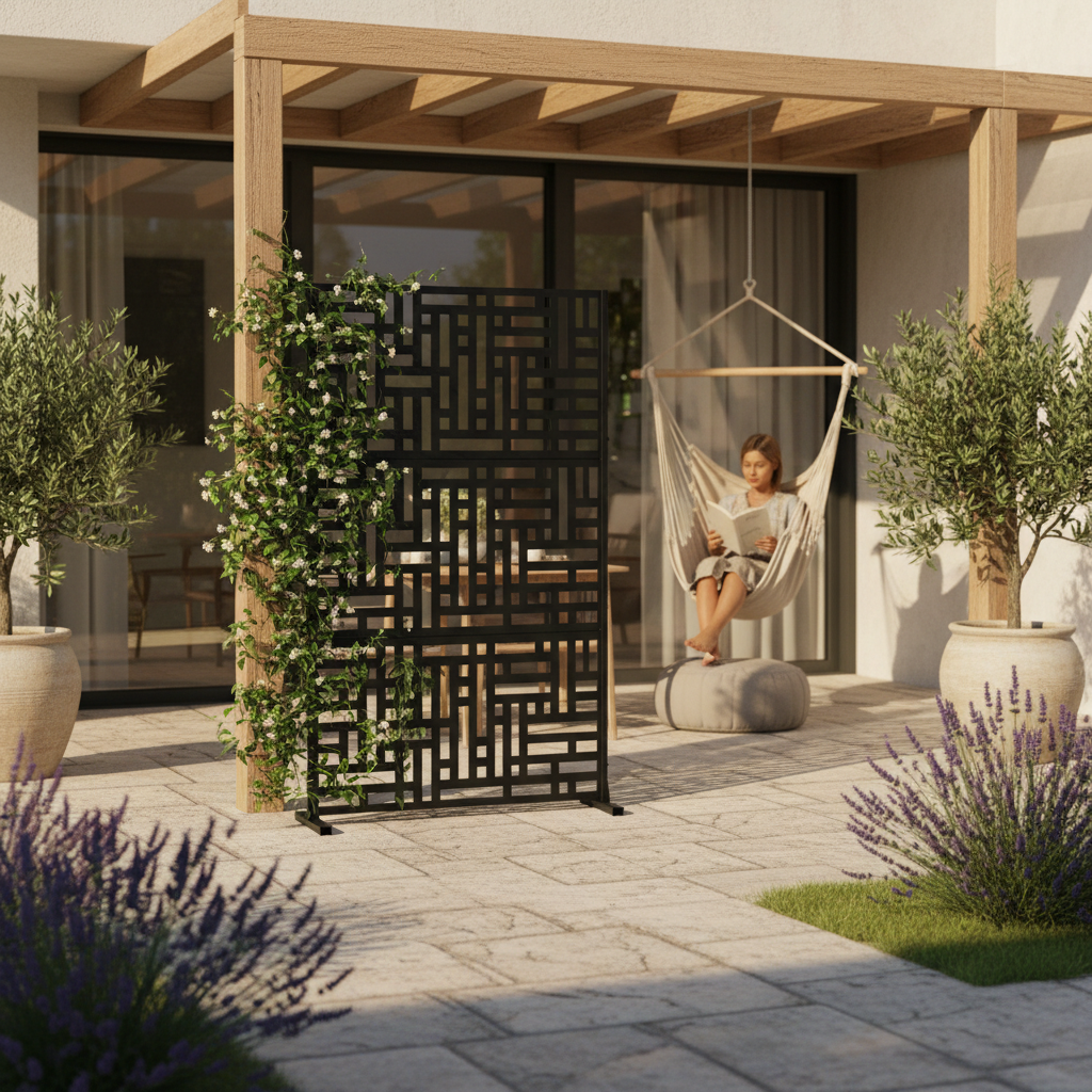 Premium Metal Indoor/Outdoor Privacy Screen 90cm x 180cm - Durable and Elegant with Weather-Resistant Finish