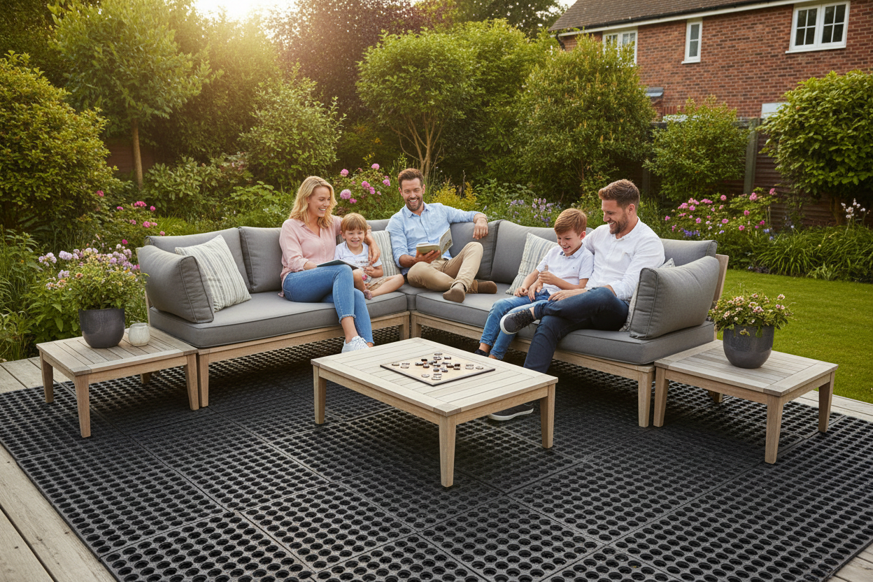 Non-Slip Rubber Matting for Decking - Anti-Slip Outdoor Deck Flooring | Weatherproof, Easy Install | UK