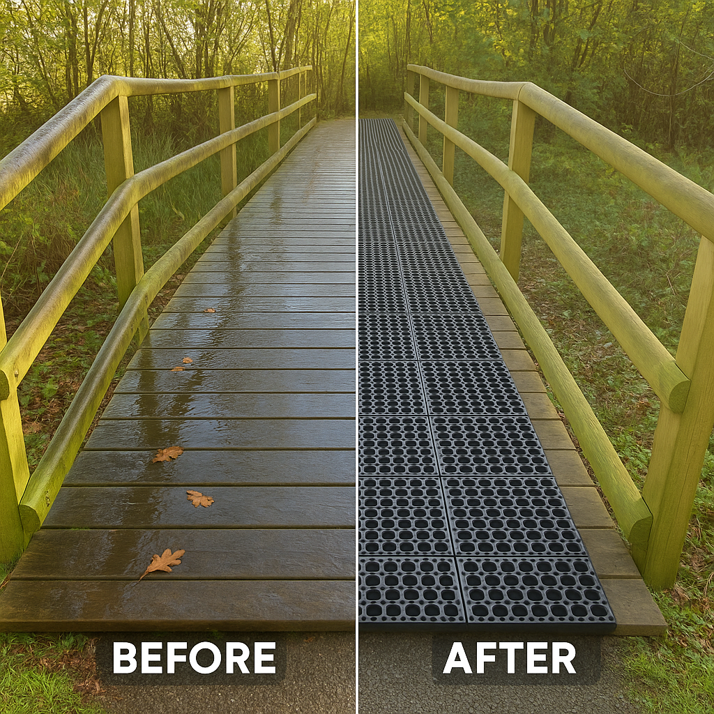 Non-Slip Rubber Matting for Decking - Anti-Slip Outdoor Deck Flooring | Weatherproof, Easy Install | UK