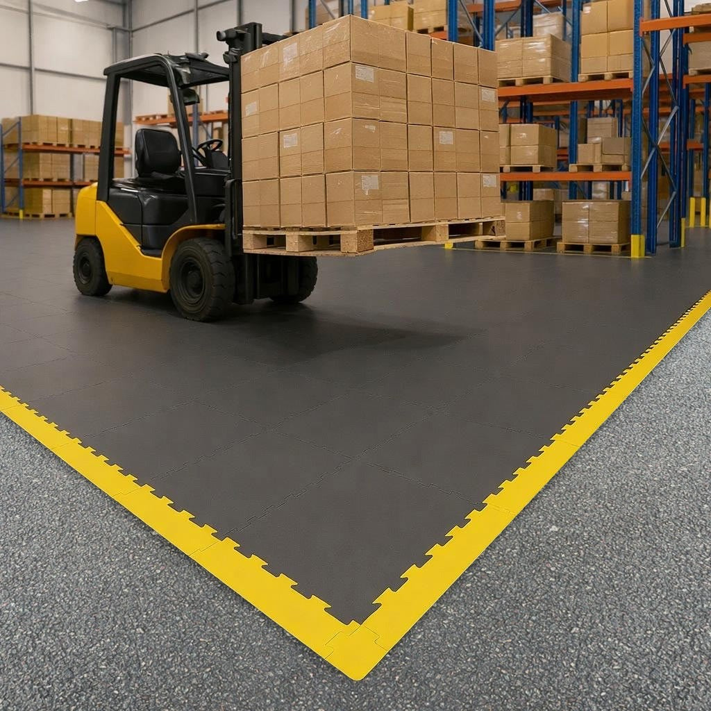 Interlocking 10mm Ultra Heavy Duty PVC Floor Tiles for Warehouse, Aircraft Hangar & Fire Stations
