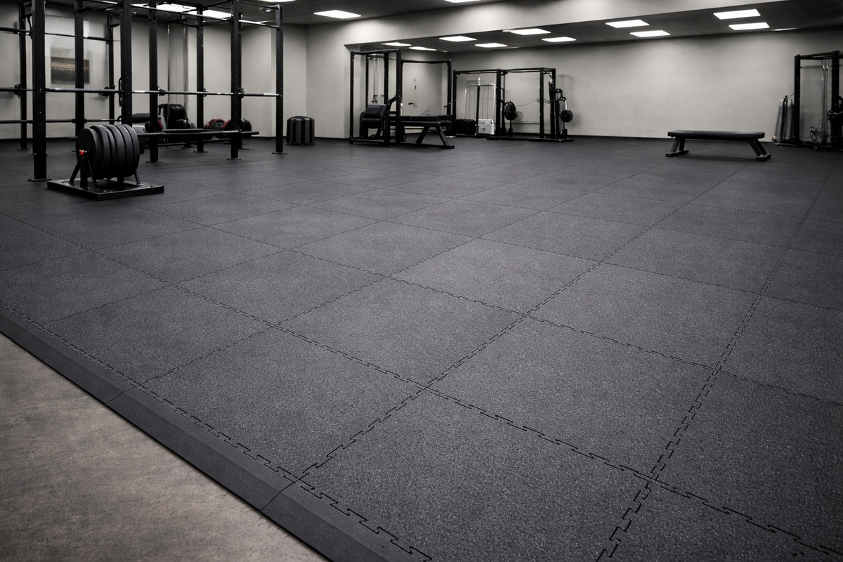 Rubber Gym Mats 16mm – 500mm & 1m Square Heavy Duty Anti-Slip Impact Absorbing Tiles with Ramped Edges, photo 11