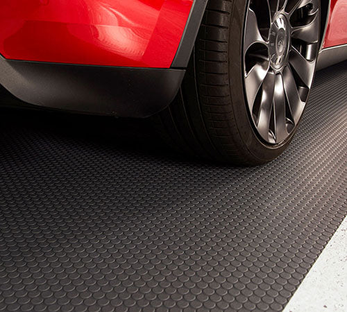 Rubber Garage Flooring Dot Penny Pattern Linear Metre