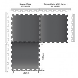 MegaFloor Heavy Duty Rubber Gym Tiles – 16mm, Non-Slip, Impact Absorbing, Anti-Fatigue, Easy Fit, Bevelled Edges Optional, Durable Gym Flooring