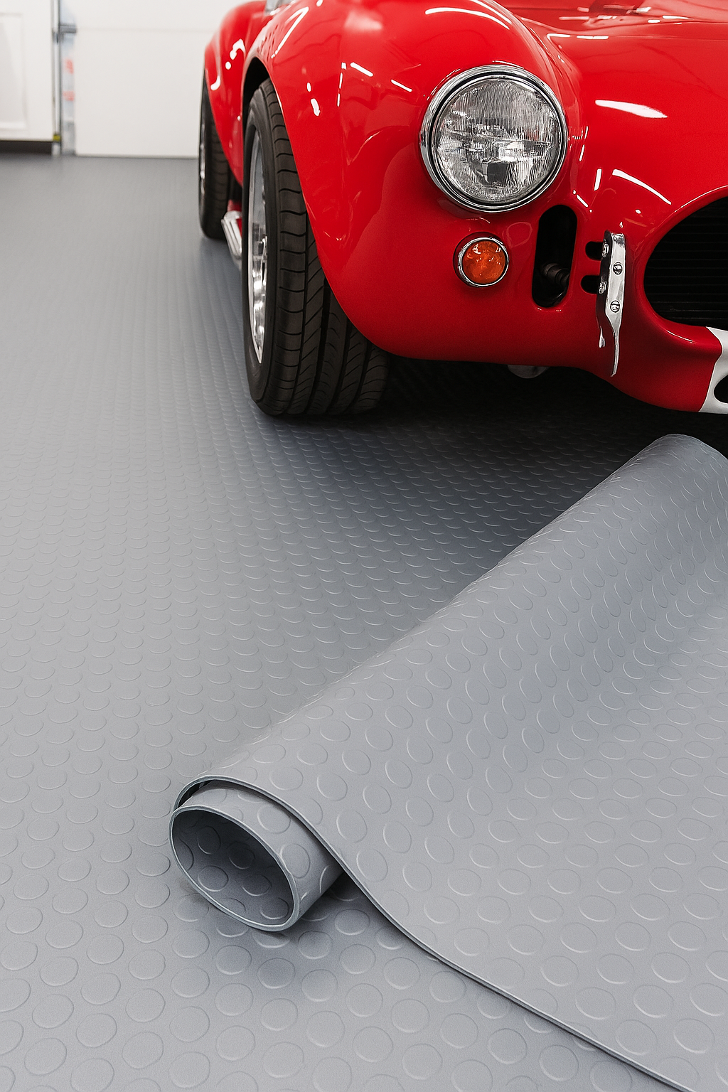 Heavy Duty Garage Rubber Flooring - Slip-Resistant Dot Pattern, Durable, Non-Slip, Linear Metre Rolls, Outdoor & Indoor Use