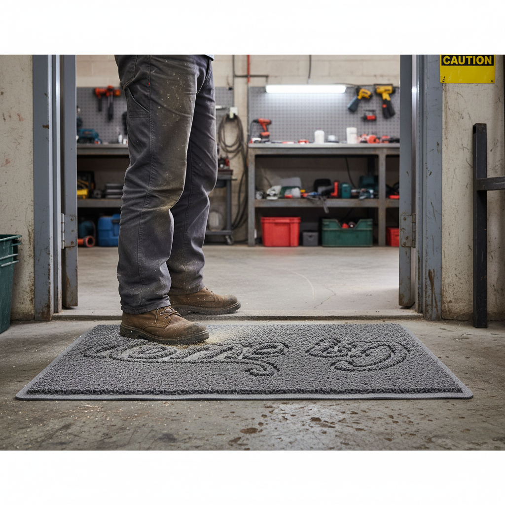 Premium Indoor and Outdoor Spaghetti Door Mat with Non-Slip Backing, Machine-Washable, and Stain-Resistant Design in Various Colors and Sizes