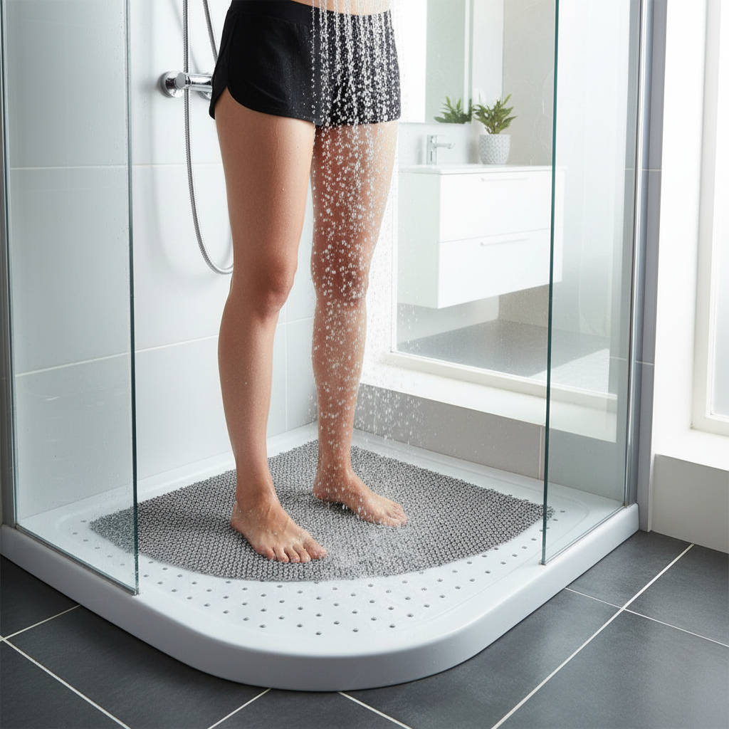 Premium Reversible Dual-Colour Shower Mat - Anti-Slip PVC Design with Versatile Sizes and Stylish Options