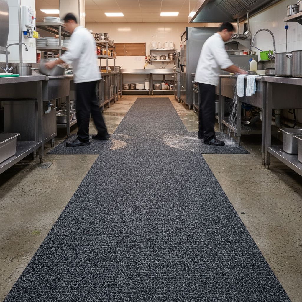 Premium PVC Anti-Slip Spaghetti Coil Mat Roll - 1.2m x 12m, Durable and Versatile Flooring Solution