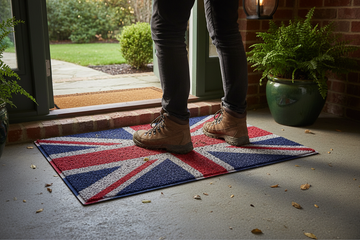 Premium Union Jack Flag Door Mat - Durable Vinyl, Eye-Catching Design, Safe and Functional, Ideal for Homes and Offices