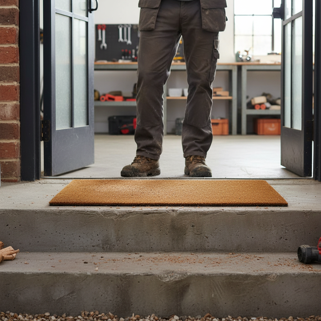 Premium Non-Shed Synthetic Coir Step Mat - 75cm x 25cm, Weather-Resistant, Non-Slip Backing for Steps and Narrow Spaces