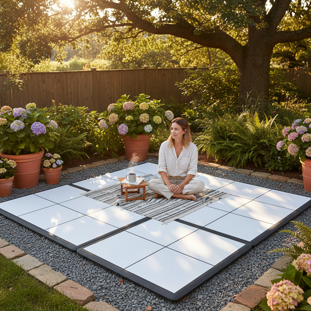 Premium Portable Modular Floor Kit 46cm x 46cm - Durable Vinyl and Polypropylene for Easy Installation and Versatile Use