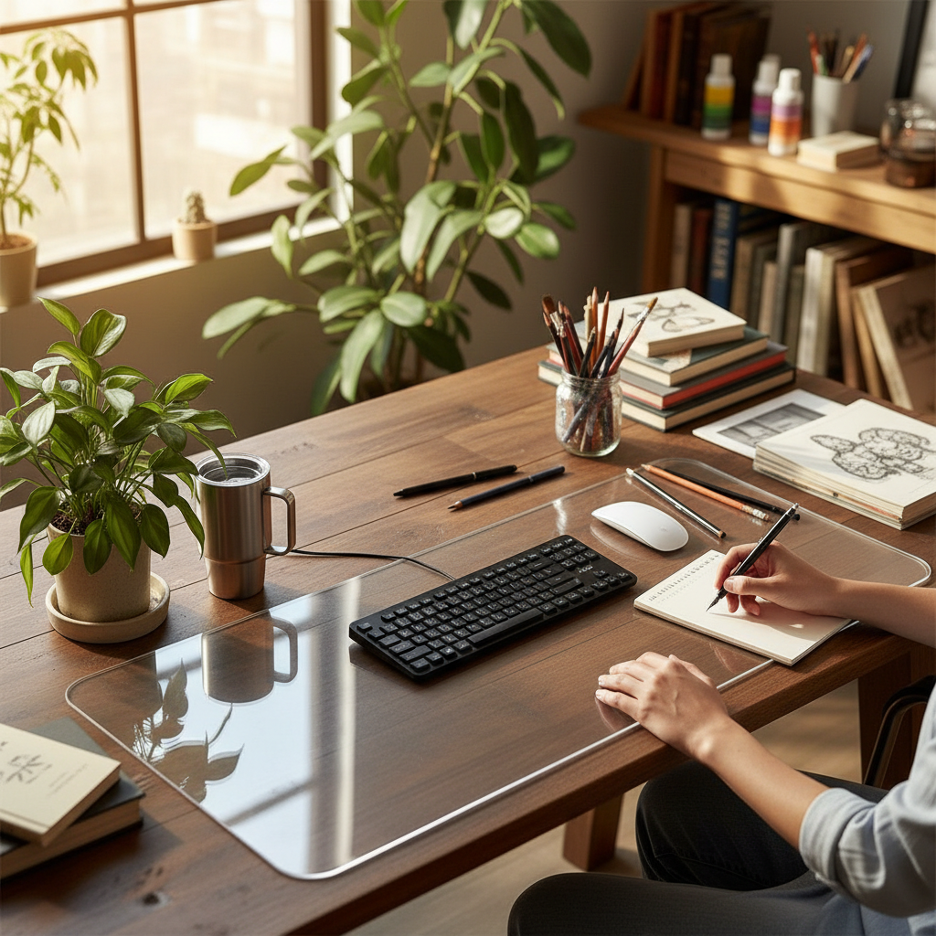 Premium Frosted Matte Finish Desk Mat - Eco-Friendly PVC, Anti-Slip, Waterproof, Available in Multiple Sizes