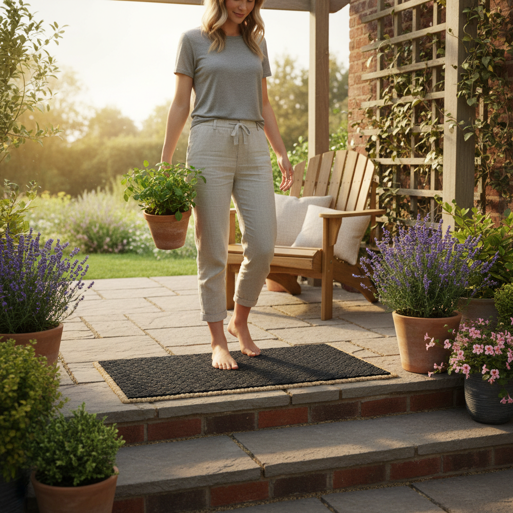 Premium Recycled Rubber Deckplate Pattern Step Mat - 75cm x 25cm, Heavy-Duty, Weather-Resistant, Slip-Resistant Design for Safety