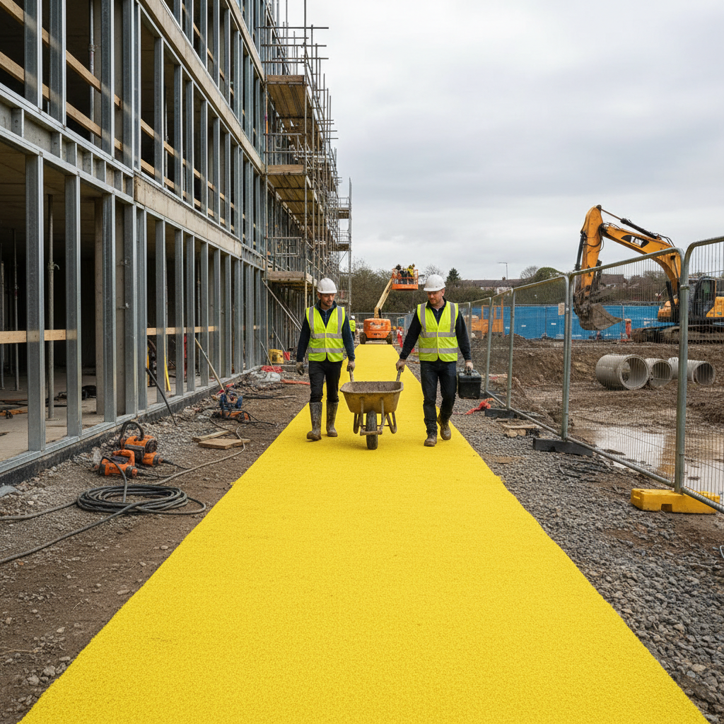 Premium Heavy Duty Anti-Slip Walkway Matting 1.2m x 9m - 16mm Thick PVC for Indoor and Outdoor Use