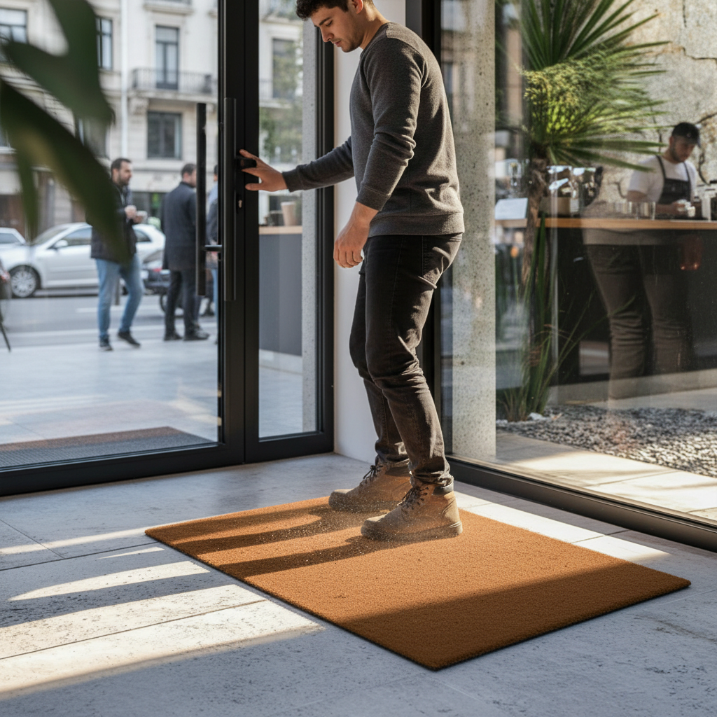 Premium Non-Shed Synthetic Coir Doormat - Weather-Resistant with Non-Slip Backing and Low-Profile Design for High-Traffic Areas