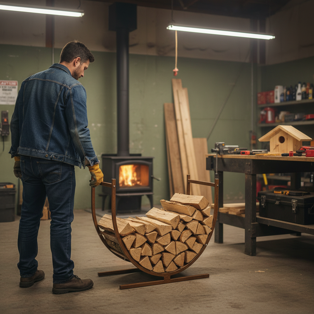 Premium Heavy Duty Metal Firewood Log Holder with Spacious Design, Durable Steel Construction, and Easy Assembly for Indoor and Outdoor Use