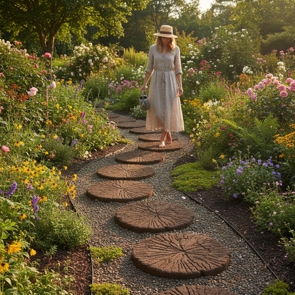 Premium Eco-Friendly Garden Stepping Stones Made from Recycled Rubber - Durable and Non-Slip Design for All-Weather Use