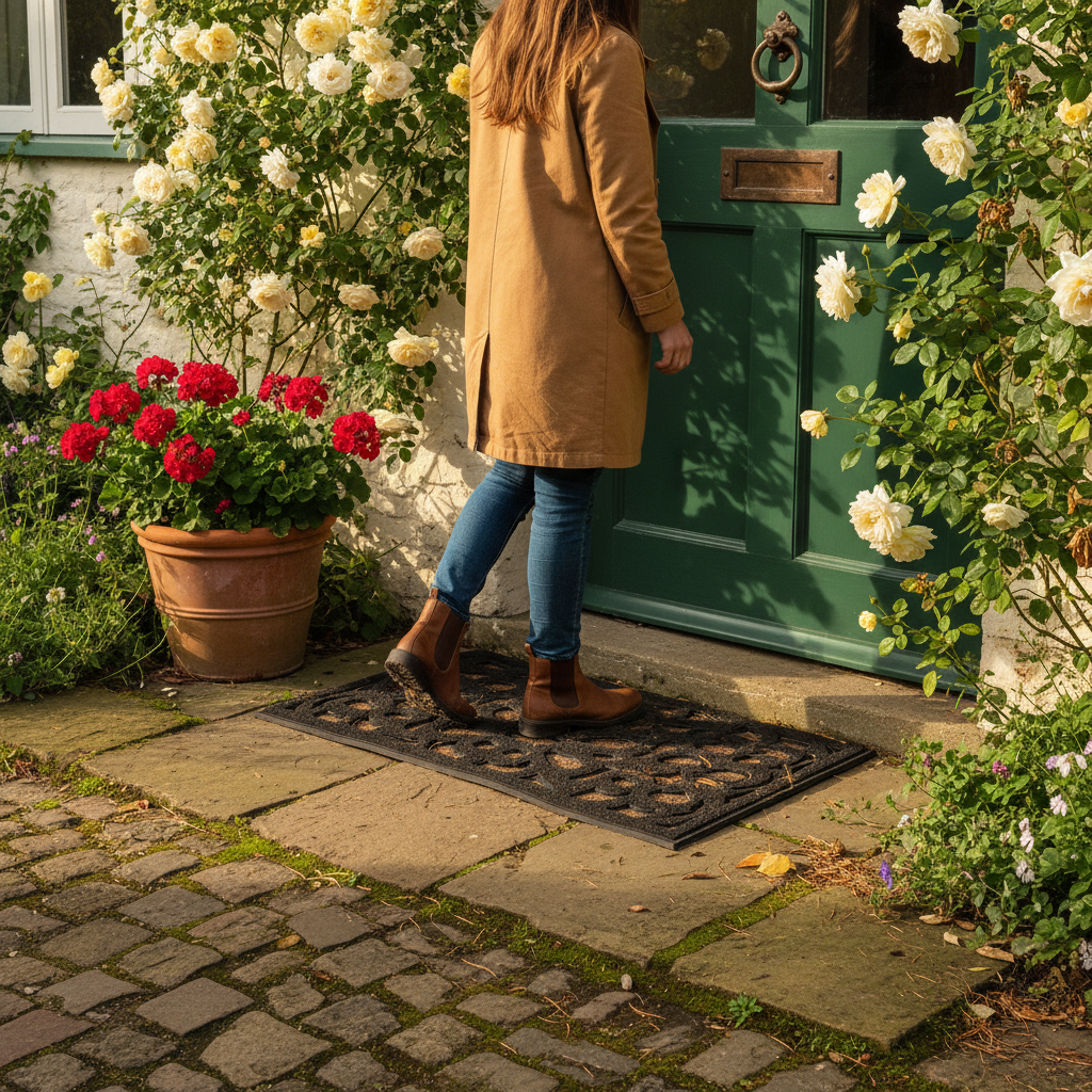 Premium Eco-Friendly Heavy Duty Rubber Step Mat for Indoor and Outdoor Use - 75x25cm Size with Non-Slip Design and Deep Grooves