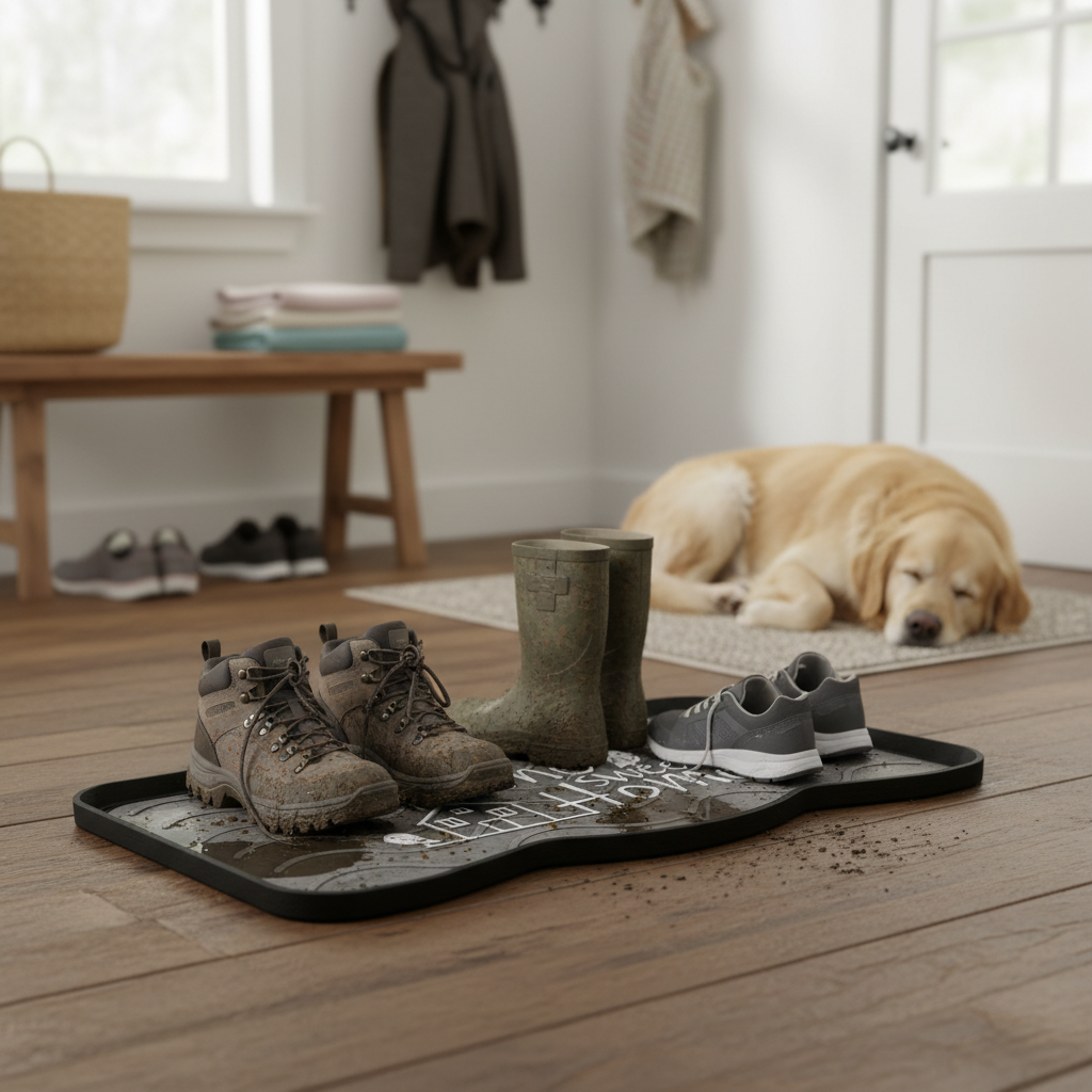 Premium Multi-Purpose Boot Tray for Home - Stylish, Durable & Easy to Clean with Raised Edge for Snow, Mud & Dirt Protection