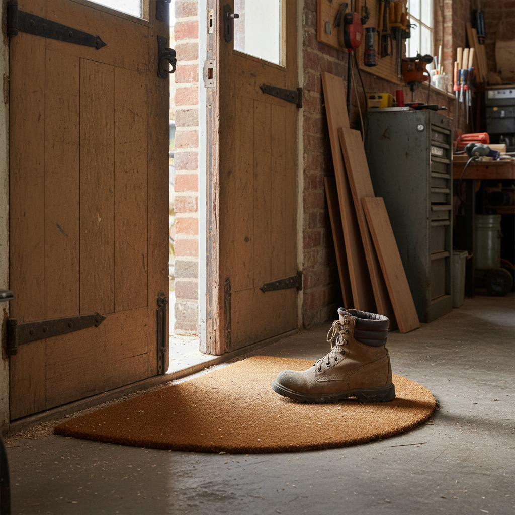 Premium Non-Shed Synthetic Coir Doormat - Halfmoon, Weather-Resistant, Non-Slip Backing, Ideal for Busy Entryways
