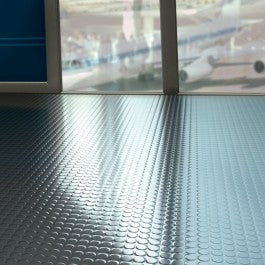 Rubber Garage Flooring Dot Penny Pattern Linear Meter - expressmatting.co.uk